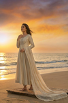 AMIRA Cream Floral Embroidered Anarkali Suit Set SIDE AI