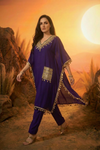 AVIRA Ethnic Motifs Embroidered Kaftan Kurta Trousers Set