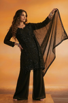 NINA Black Embroidered Kurta Palazzo Suit SIDE front