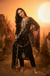 RHEA Black Pearl and Zari Embroidered Silk Blend Suit Set FRONT AI