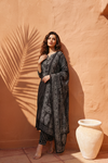 RIDHI Black Bandhani Tie Dye Kurta Trousers Suit Set front ai