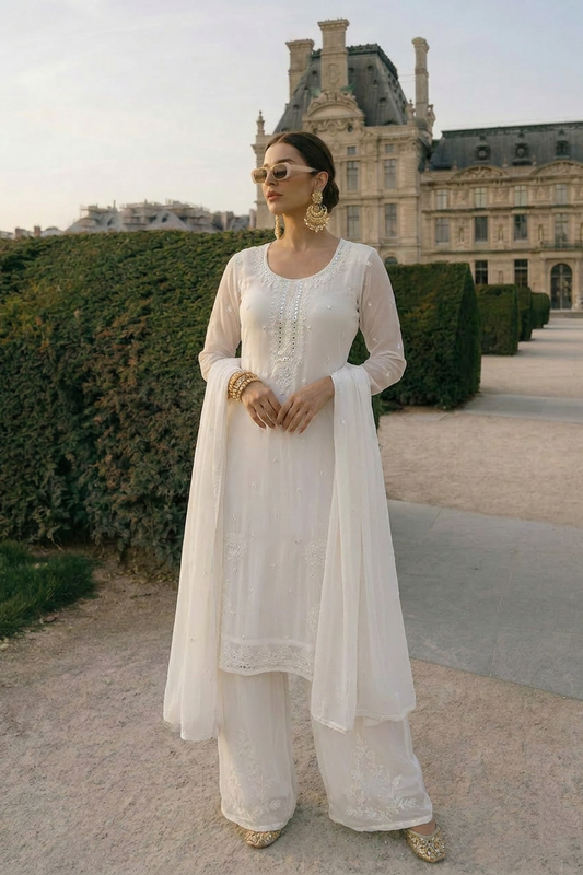 TARA AI IMAGES EMBROIDERED PALAZZO SUIT