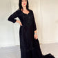 Sheeba  Black  Silk Blend Embroidered Kurta Palazzo Set