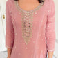 Tara Blush Pink Silk Blend Embroidered Kurta Palazzo Set