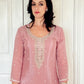 Tara Blush Pink Silk Blend Embroidered Kurta Palazzo Set