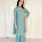 Aurelia Sea Green  Blend Embroidered Kurta Palazzo Set
