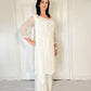 Sheeba White Silk Blend Embroidered Kurta Palazzo Set