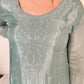 Aurelia Sea Green  Blend Embroidered Kurta Palazzo Set