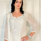 Sheeba White Silk Blend Embroidered Kurta Palazzo Set