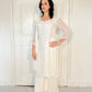 Sheeba White Silk Blend Embroidered Kurta Palazzo Set