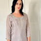 Amele Dusty Lilac Silk Blend Embroidered Kurta Palazzo Set