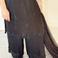 Sheeba  Black  Silk Blend Embroidered Kurta Palazzo Set