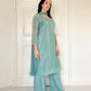 Aurelia Sea Green  Blend Embroidered Kurta Palazzo Set