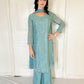 Aurelia Sea Green  Blend Embroidered Kurta Palazzo Set