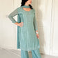 Aurelia Sea Green  Blend Embroidered Kurta Palazzo Set