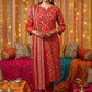 AANYA  Leheriya Print Kurta Set with Gold Motifs