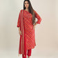 AANYA  Leheriya Print Kurta Set with Gold Motifs Front