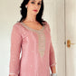 Tara Blush Pink Silk Blend Embroidered Kurta Palazzo Set
