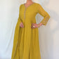 ALIA Green Mul Chanderi Embroidered Anarkali Suit Front 