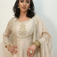 AMIRA Cream  Floral Embroidered Anarkali Suit Set Front Close