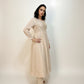 AMIRA Cream  Floral Embroidered Anarkali Suit Set Side