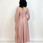 AMIRA   Pink Blush Floral Embroidered Anarkali Suit Set Back