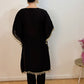 AVIRA Black Embroidered Kaftan Kurta Trousers Set back  view 