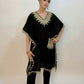 AVIRA Black Ethnic Motifs Embroidered Kaftan Kurta Trousers Set Front