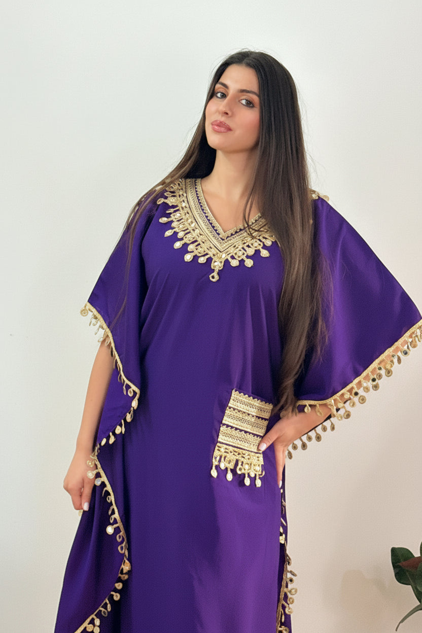 AVIRA  Ethnic Motifs Embroidered Kaftan Kurta Trousers Set front1