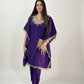 AVIRA  Ethnic Motifs Embroidered Kaftan Kurta Trousers Set Full Front
