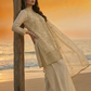 AYESHA  Luxury Cream and Gold Embellished Ethnic Set TILT SIDE 
