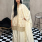 AYESHA  Luxury Cream and Gold Embellished Ethnic Set front  palazzo 