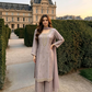 le Dusty Lilac Silk Blend Embroidered Kurta Palazzo Set AI images 