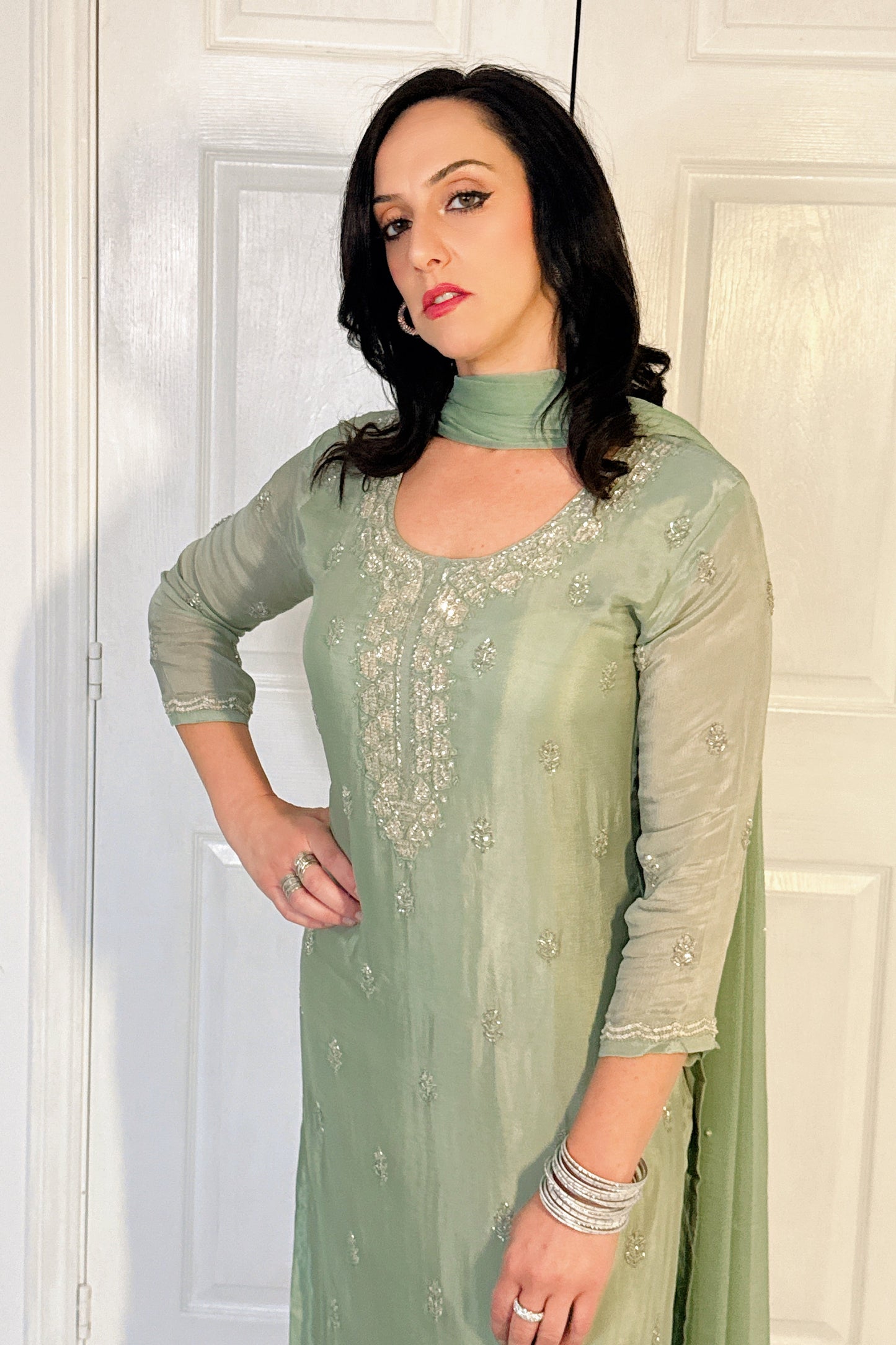 Amele green top outfit 
