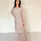 Amele Dusty Lilac Silk Blend Embroidered Kurta Palazzo Set