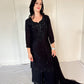 Sheeba  Black  Silk Blend Embroidered Kurta Palazzo Set