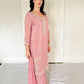 Tara Blush Pink Silk Blend Embroidered Kurta Palazzo Set