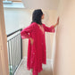 KIA Fuchsia Embroidered Cotton Silk Kurta Set