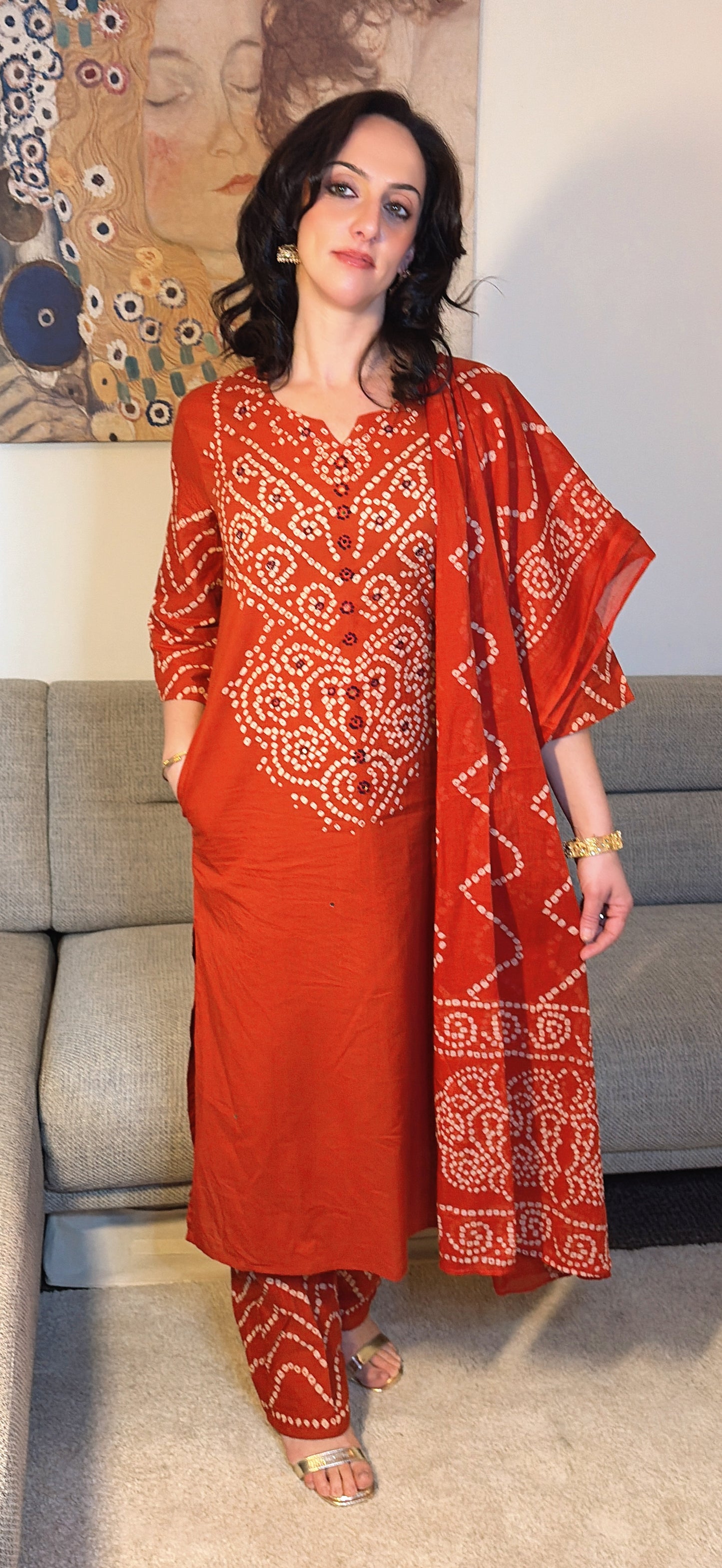 RIDHI – Rust  Bandhani Tie Dye Suit Set