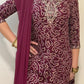 RAAYA  Purple Bandhani Print Embellished Kurta Set