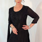 HIBA Black Silk Blend Embroidered Kurta Palazzo Set Detail