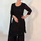 HIBA Black Silk Blend Embroidered Kurta Palazzo Set Front View 