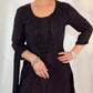 HIBA Black Silk Blend Embroidered Kurta Palazzo Set close up 2