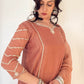 IMAN_Peach_Mul_Chanderi_Embellished_3PC_Suit_Set Top Part 