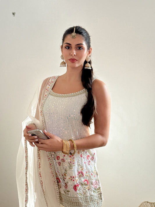 KIARA – Ivory Sharara Set