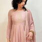 AMIRA   Pink Blush Floral Embroidered Anarkali Suit Set