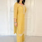Lia Yellow Silk Blend Embroidered Kurta Palazzo Set