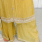Lia Yellow Silk Blend Embroidered Kurta Palazzo Set