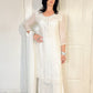 Tara White Silk Blend Embroidered Kurta Palazzo Set