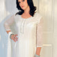 Tara White Silk Blend Embroidered Kurta Palazzo Set